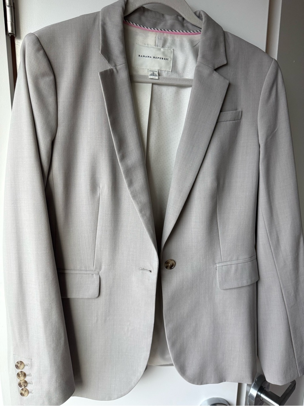Banana Republic Light Gray women Tailored Single-Button Blazer